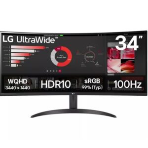 LG UltraWide 34WR50Qk-B.AEK Quad HD 34" Curved VA LCD Monitor - Black - Image 1